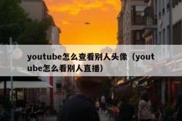 youtube怎么查看别人头像（youtube怎么看别人直播）