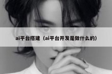 ai平台搭建（ai平台开发是做什么的）