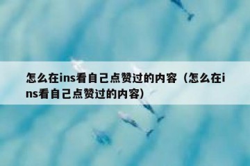 怎么在ins看自己点赞过的内容（怎么在ins看自己点赞过的内容）