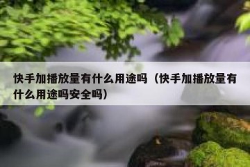 快手加播放量有什么用途吗（快手加播放量有什么用途吗安全吗）