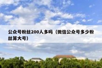 公众号粉丝200人多吗（微信公众号多少粉丝算大号）