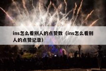 ins怎么看别人的点赞数（ins怎么看别人的点赞记录）