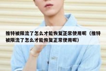 推特被限流了怎么才能恢复正常使用呢（推特被限流了怎么才能恢复正常使用呢）