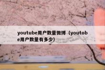 youtube用户数量微博（youtobe用户数量有多少）