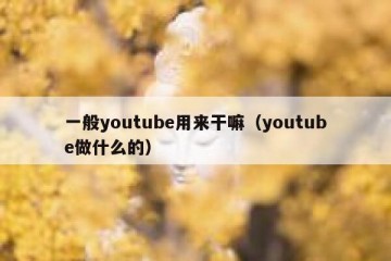 一般youtube用来干嘛（youtube做什么的）