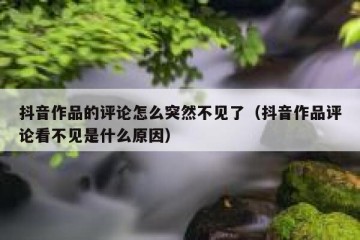 抖音作品的评论怎么突然不见了（抖音作品评论看不见是什么原因）