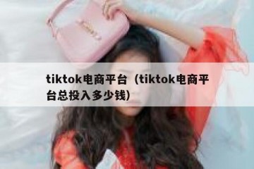 tiktok电商平台（tiktok电商平台总投入多少钱）