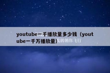 youtube一千播放量多少钱（youtube一千万播放量）