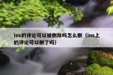 ins的评论可以被删除吗怎么删（ins上的评论可以删了吗）