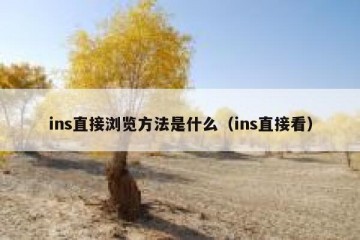 ins直接浏览方法是什么（ins直接看）