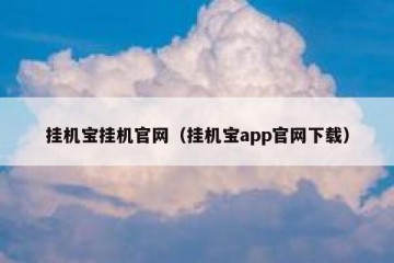 挂机宝挂机官网（挂机宝app官网下载）