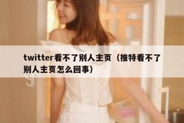 twitter看不了别人主页（推特看不了别人主页怎么回事）