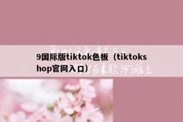 9国际版tiktok色板（tiktokshop官网入口）