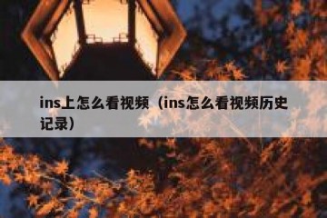 ins上怎么看视频（ins怎么看视频历史记录）
