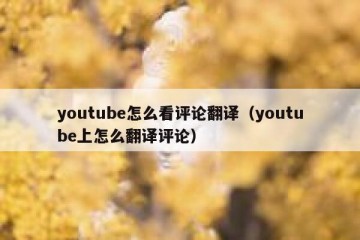 youtube怎么看评论翻译（youtube上怎么翻译评论）