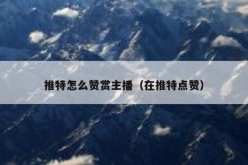 推特怎么赞赏主播（在推特点赞）