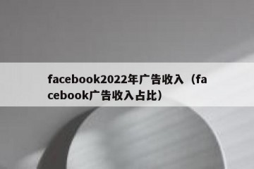 facebook2022年广告收入（facebook广告收入占比）