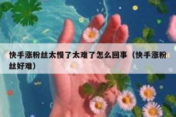 快手涨粉丝太慢了太难了怎么回事（快手涨粉丝好难）