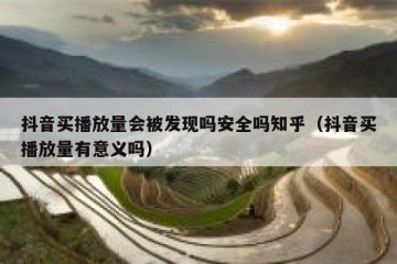 抖音买播放量会被发现吗安全吗知乎（抖音买播放量有意义吗）