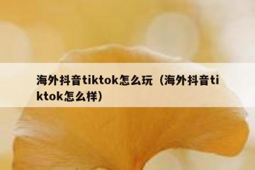 海外抖音tiktok怎么玩（海外抖音tiktok怎么样）
