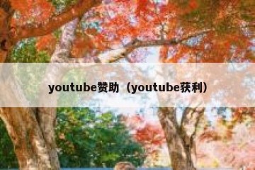 youtube赞助（youtube获利）