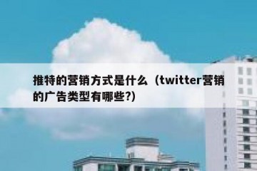 推特的营销方式是什么（twitter营销的广告类型有哪些?）
