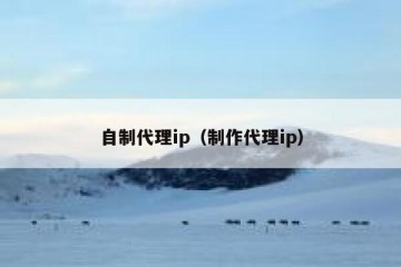 自制代理ip（制作代理ip）