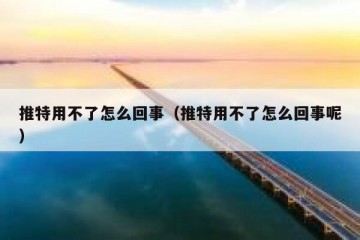 推特用不了怎么回事（推特用不了怎么回事呢）
