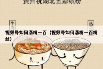 视频号如何涨粉一百（视频号如何涨粉一百粉丝）