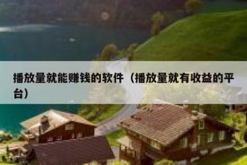 播放量就能赚钱的软件（播放量就有收益的平台）