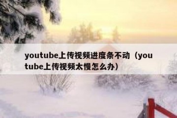youtube上传视频进度条不动（youtube上传视频太慢怎么办）