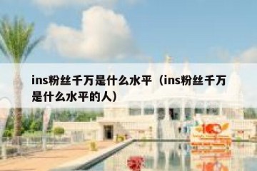 ins粉丝千万是什么水平（ins粉丝千万是什么水平的人）