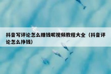 抖音写评论怎么赚钱呢视频教程大全（抖音评论怎么挣钱）
