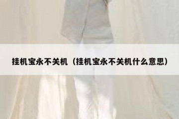 挂机宝永不关机（挂机宝永不关机什么意思）