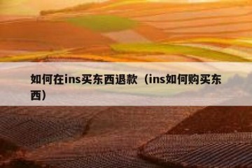 如何在ins买东西退款（ins如何购买东西）