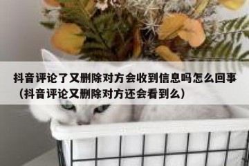 抖音评论了又删除对方会收到信息吗怎么回事（抖音评论又删除对方还会看到么）