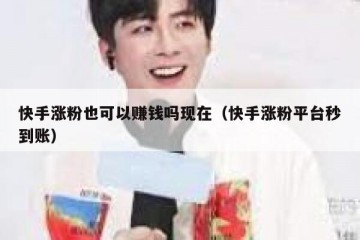 快手涨粉也可以赚钱吗现在（快手涨粉平台秒到账）