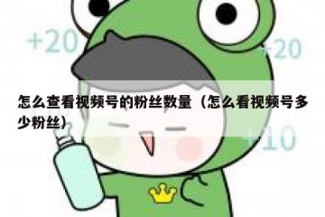 怎么查看视频号的粉丝数量（怎么看视频号多少粉丝）