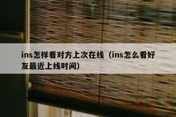 ins怎样看对方上次在线（ins怎么看好友最近上线时间）