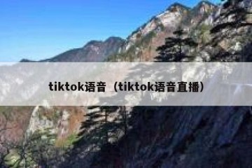 tiktok语音（tiktok语音直播）