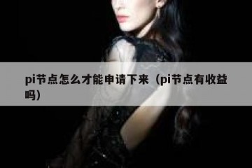 pi节点怎么才能申请下来（pi节点有收益吗）