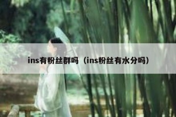 ins有粉丝群吗（ins粉丝有水分吗）