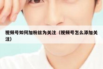视频号如何加粉丝为关注（视频号怎么添加关注）