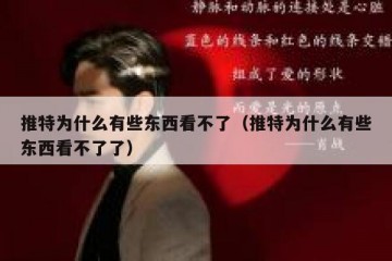 推特为什么有些东西看不了（推特为什么有些东西看不了了）
