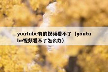 youtube有的视频看不了（youtube视频看不了怎么办）