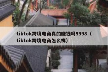 tiktok跨境电商真的赚钱吗5998（tiktok跨境电商怎么样）