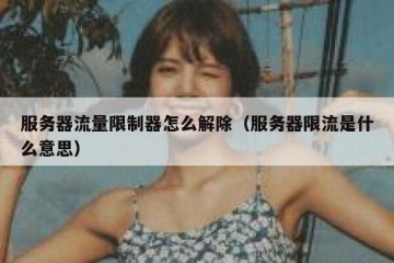 服务器流量限制器怎么解除（服务器限流是什么意思）