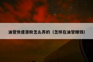 油管快速涨粉怎么弄的（怎样在油管赚钱）