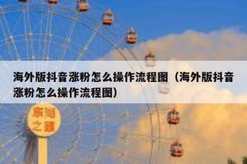 海外版抖音涨粉怎么操作流程图（海外版抖音涨粉怎么操作流程图）