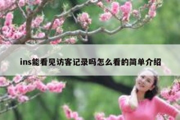 ins能看见访客记录吗怎么看的简单介绍